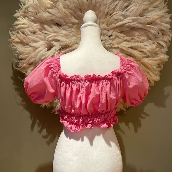 Zara Pink Off-Shoulder Crop Top - Picture 3 of 4